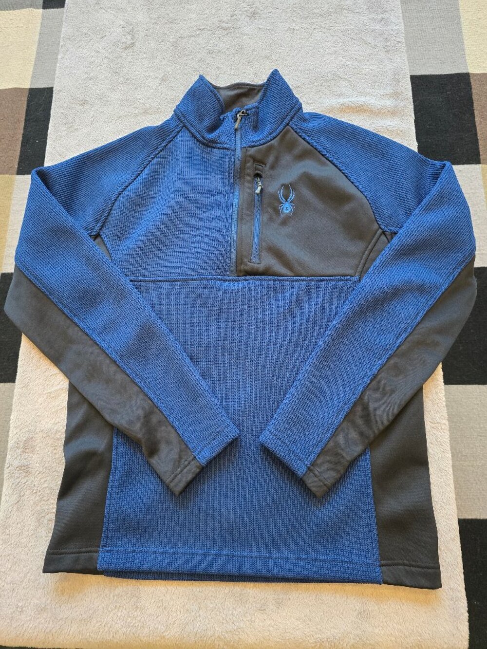 Spyder Men's 1/4 Zip Sweater Gait Knit Pullover mock neck size medium